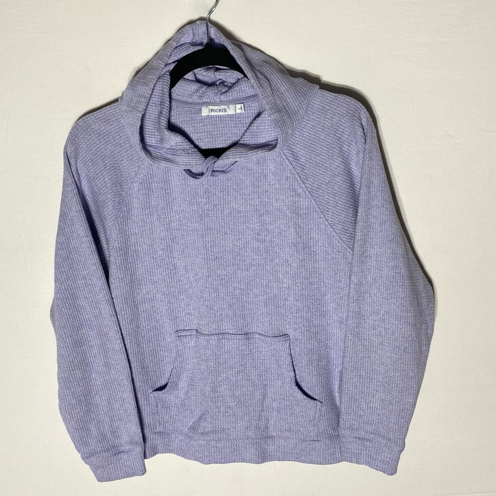 Ricki’s Light Purple Waffle Style Knit Hoodie L